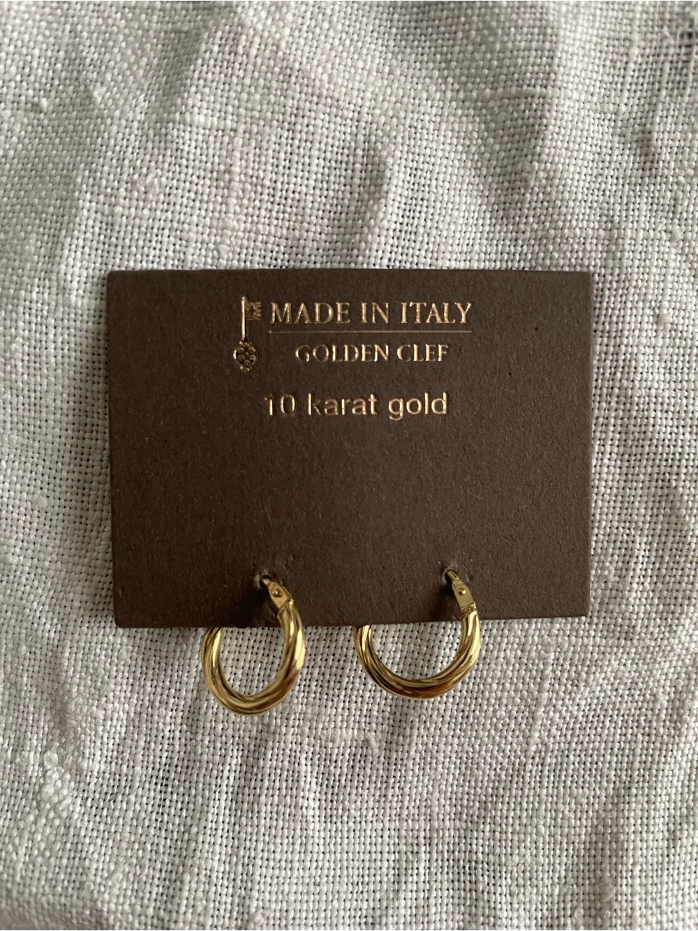10k Gold Textured Hoop Earrings